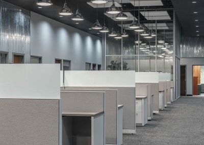 Des Moines Radio Group office cubicles with carpet