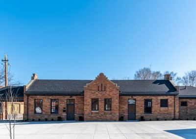 Des Moines Heritage Trust front entrance street and parking lot view