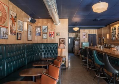 The Bartender's Handshake seating area