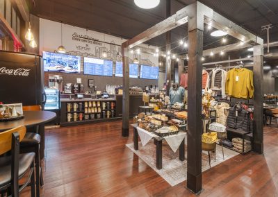 Vibrant Coffeehouse merchandise and ordering station